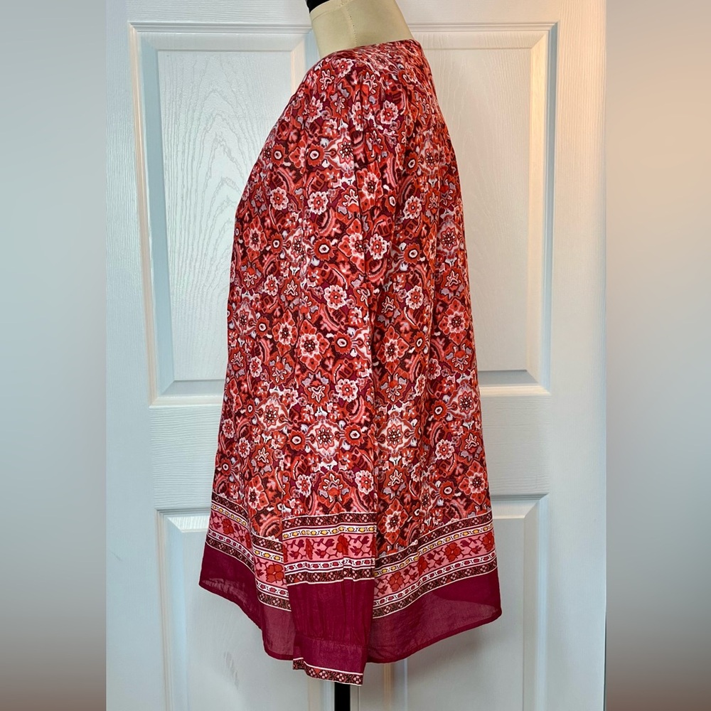 ANN TAYLOR LOFT Sz L The Softened Shirt Scarlet Bouquet
Softened Shirt Sheer - Picture 3 of 17